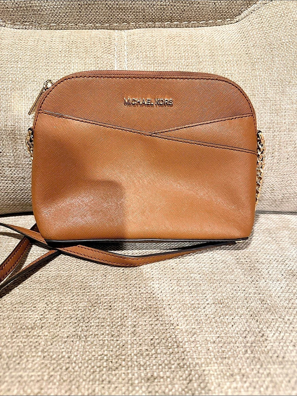 Michael Kors Jet Set Travel Medium Dome Crossbody Bag Brown Crossbody Bag